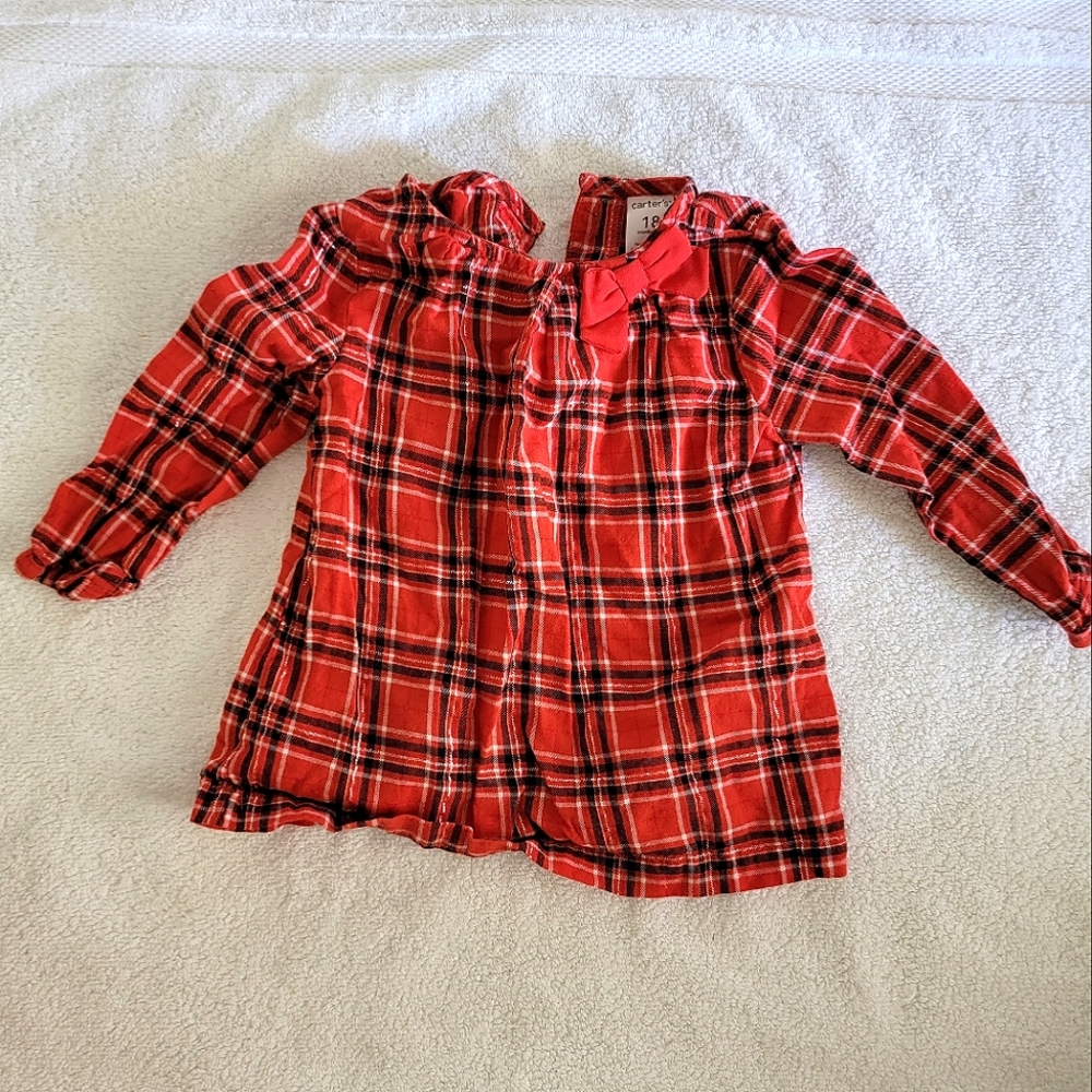 18 month Red Plaid Long Sleeve Shirt